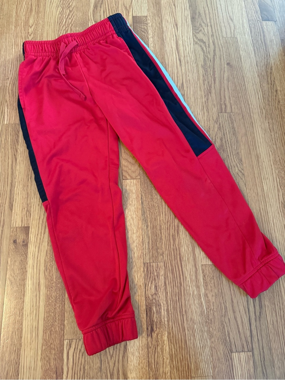 💕3 for $15💕Athletic Works Red Jogger Pants with Black & White Side Panels